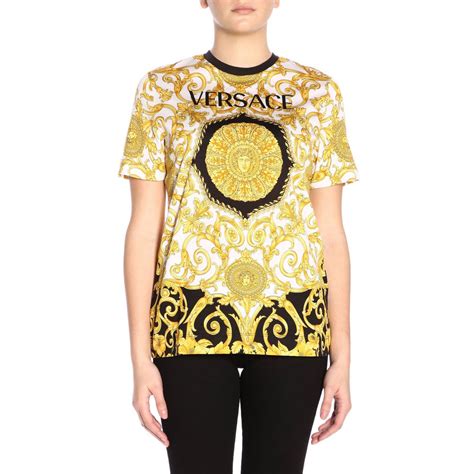 t shirt versace bleu|Versace t shirt women's.